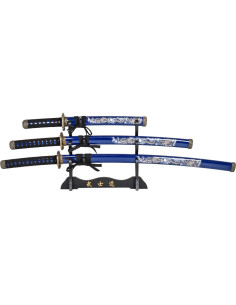 Set Katana Wakizashi en Tanto decoratief met standaard,...