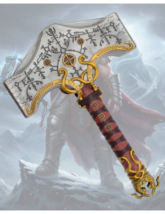 Thor's Hammer GoW Replik aus Fiberglas mit Sockel 2
