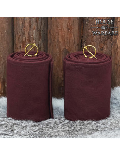 Medievale Winingas aus brauner Baumwolle mit Bronzenadeln 2