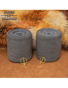 Middelalderske Winingas i grå bomuld med messingfibler 2