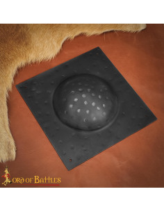 Firkantet umbo i sort stål til romersk skjold