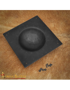 Firkantet umbo i sort stål til romersk skjold 2