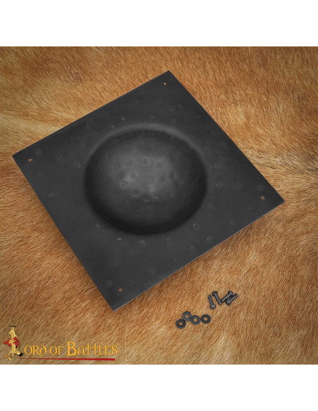 Firkantet umbo i sort stål til...