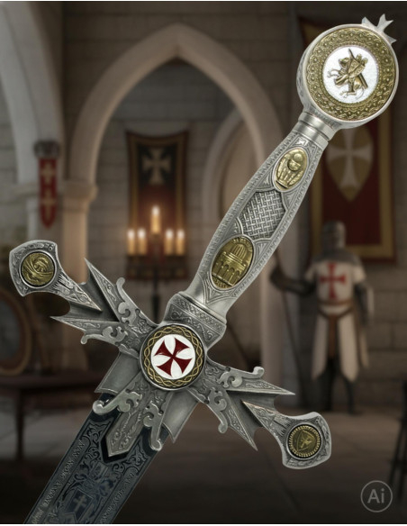 Verziertes Templerschwert
