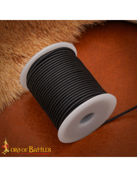 Rulle af ægte læder snor, 25 meter