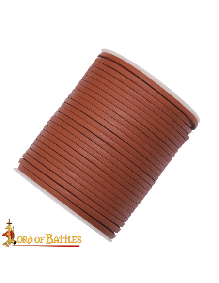 Spoel van echt bruin leer, 50 meter