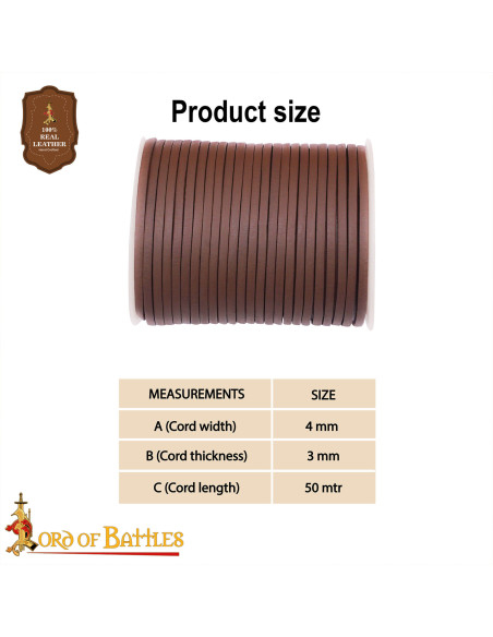 Bobina de cordón de cuero genuino...