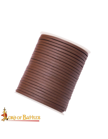 Spule aus echtem braunem Leder, 50 Meter