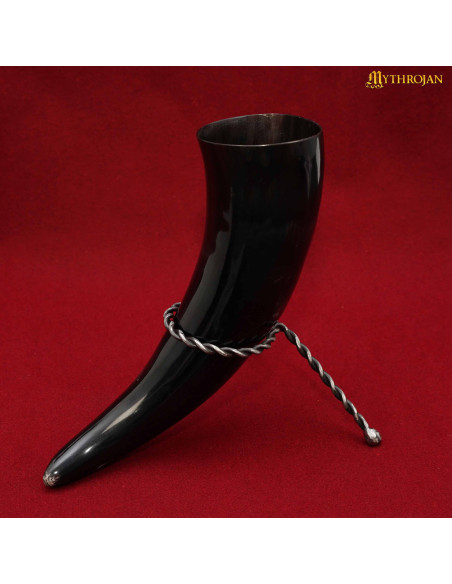 Vikinge-keltisk hornholder i stål med...