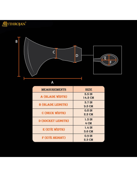 Axehead i stål model Francisca, år...
