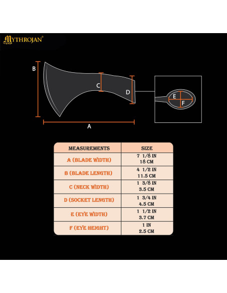 Cabeza de hacha vikinga en acero...