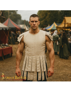 Verstevigde Romeinse wapenrusting in katoen, natuurlijk wit