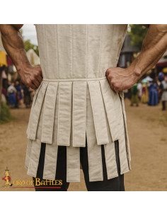 Romersk polstret veste i bomuld, naturlig hvid 2