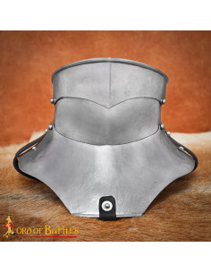 Gorjal medieval en acero con bevor movil (18 g.)