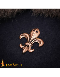Adorno medieval diseño Flor de Lis en bronce envejecido
