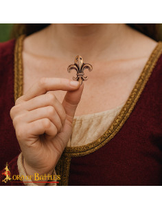 Medieval dekorativ i design af Lilje i patineret bronze 2