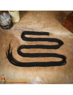 Set 5 cordones en algodón negro con puntas de latón