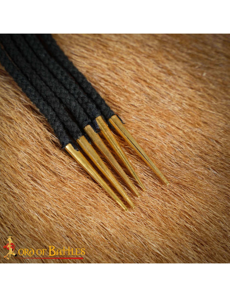 Set 5 cordones en algodón negro con...