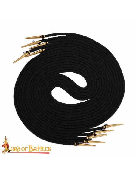 Set 5 cordones en algodón negro con...