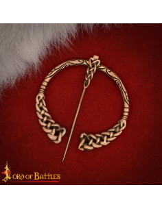 Broche medieval vikingo entrelazado, en bronce envejecido 2