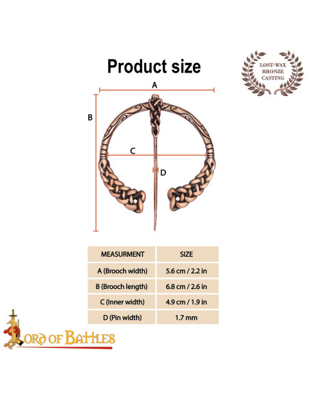 Broche medieval vikingo entrelazado,...
