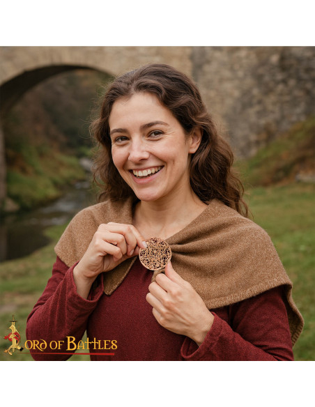 Broche vikingo en bronce, filigrana...