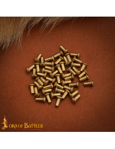 Set mit 25 Pilzkopf-Nieten aus Messing (6 mm)