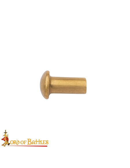 Sæt med 25 messing hat-riveter (6 mm)