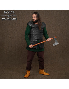 Viking lamellen harnas van zwart leer (3 mm)