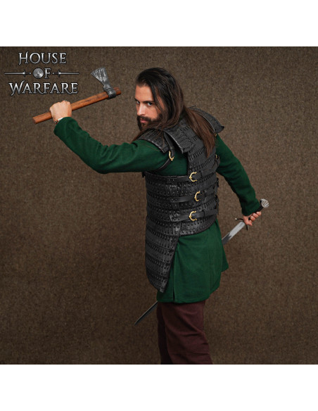 Viking Lamel Armor i sort læder (3 mm.)