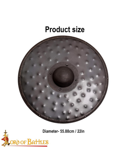 Rustik rund middelalder skjold i stål