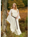 Vestido medieval Ingrid con cordones en la espalda, color natural