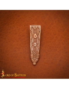 Punta para cinturón vikingo diseño nudos, bronce pulido