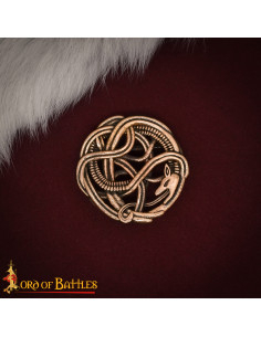 Vikinge Schlangen Schnalle für Gürtel aus patiniertem Bronze