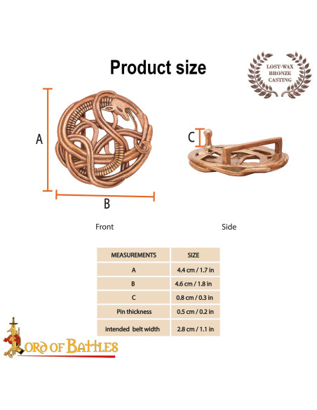 Vikingse slangen gesp voor riem in...