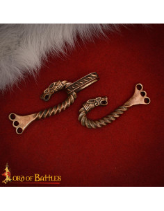 Celtisk kappeklips i antik bronze, drage model