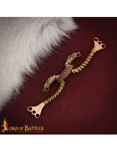 Cierre de capa celta en bronce envejecido, modelo dragones 2