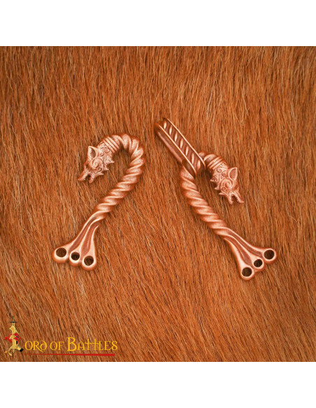 Cierre de capa vikingo diseño lobos,...