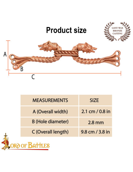 Vikingekappe lukning designet med...