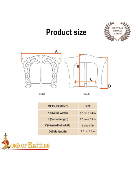 Klassieke gesp in verouderd brons met...