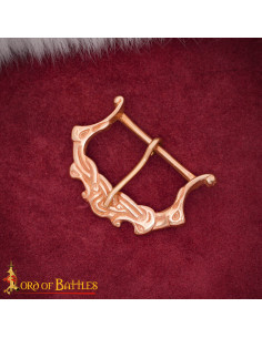 Hebilla medieval nórdica Siglos IX-XI en bronce pulido