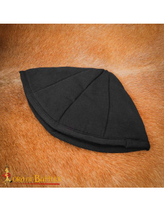 Gorro medieval acolchado en algodón negro 2