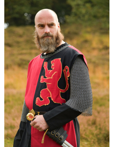 Middeleeuwse ridder tabard met leeuw...