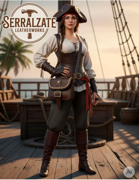 Piraten leren tas met schedel en...