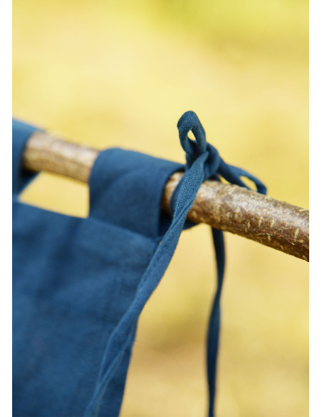 Medievalt banner med striber, blå-gul