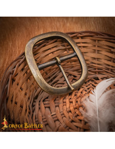 Ovalbue middelalder spænde i patineret messing 2