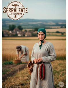 Middeleeuwse capelet van leer модель Lope, donker groen 2