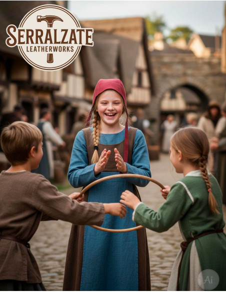 Capelina medieval en cuero modelo...