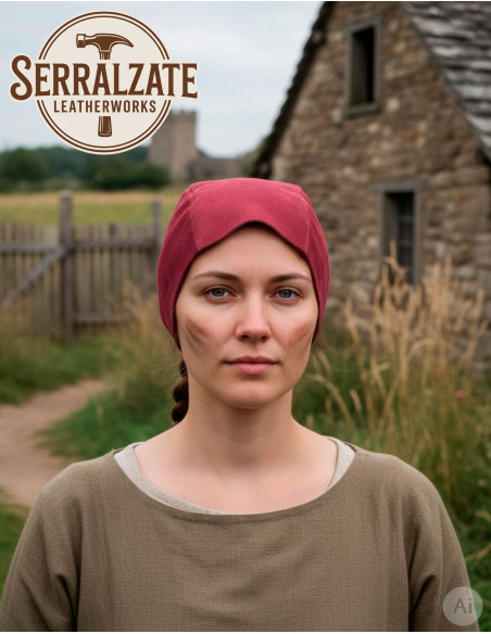 Middelaldersk capelina i læder model...