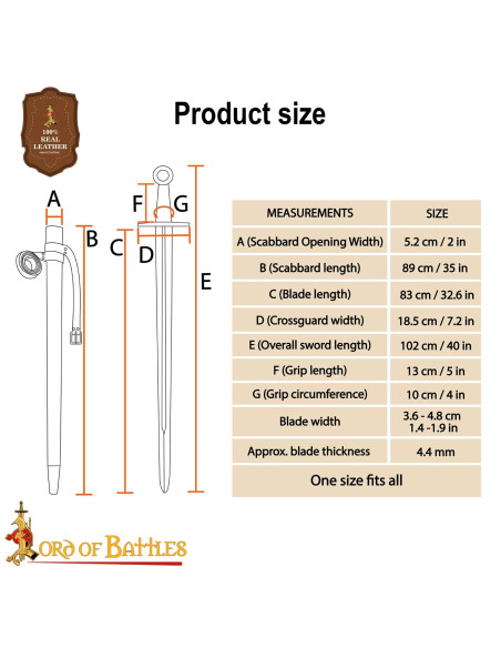 Espada Normanda Forjada a Mano Pomo...
